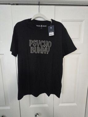 Psycho Bunny Black Logo Tee - 'Psycho Bunny' Print - NWT - FREE SHIPPING